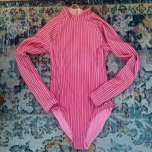 Hurley striped pink surf suit